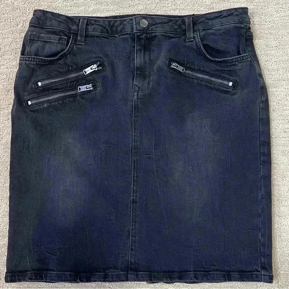 Ana Womens Black Denim Midi Skirt Size 31/12 - Picture 1 of 6